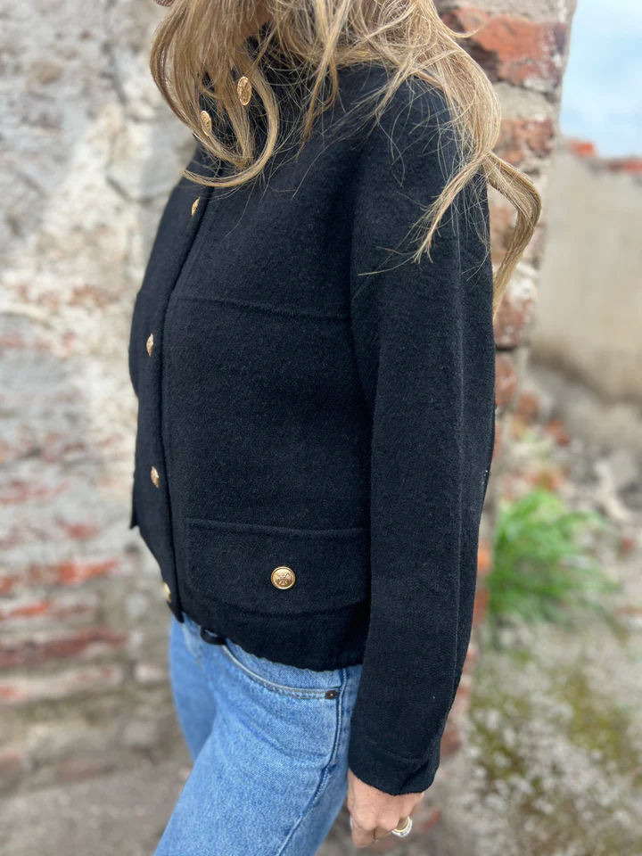 CLEARANCE SALE🔥Oversized Wool Blend Gold Button Jacket