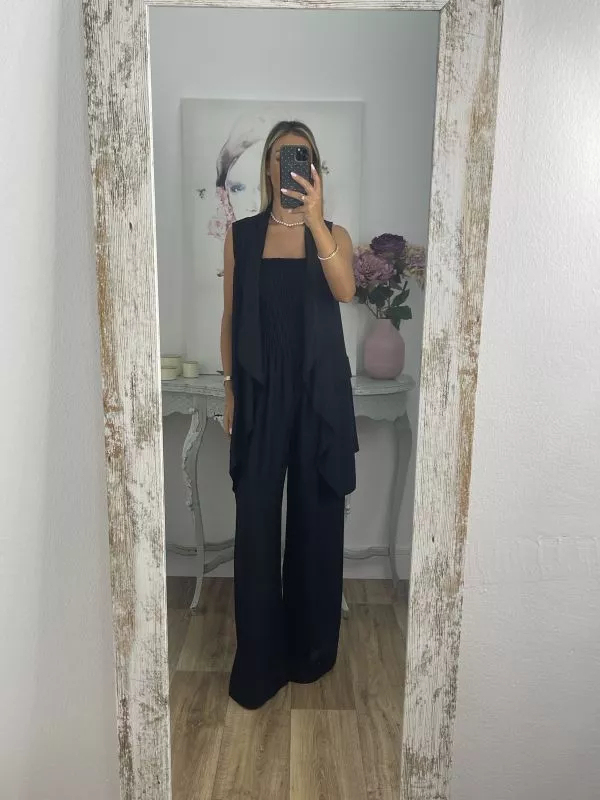 Honeycomb Strapless Jumpsuit Set