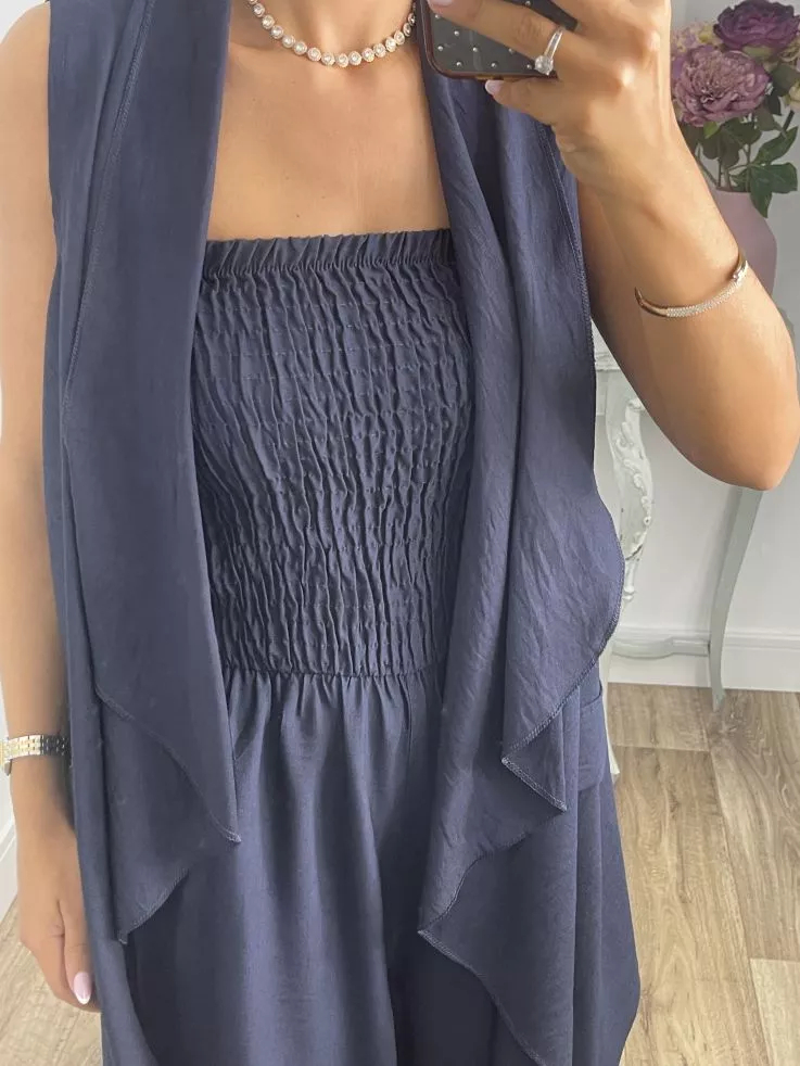 Honeycomb Strapless Jumpsuit Set