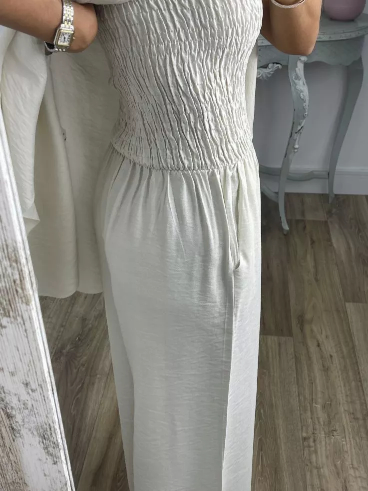 Honeycomb Strapless Jumpsuit Set