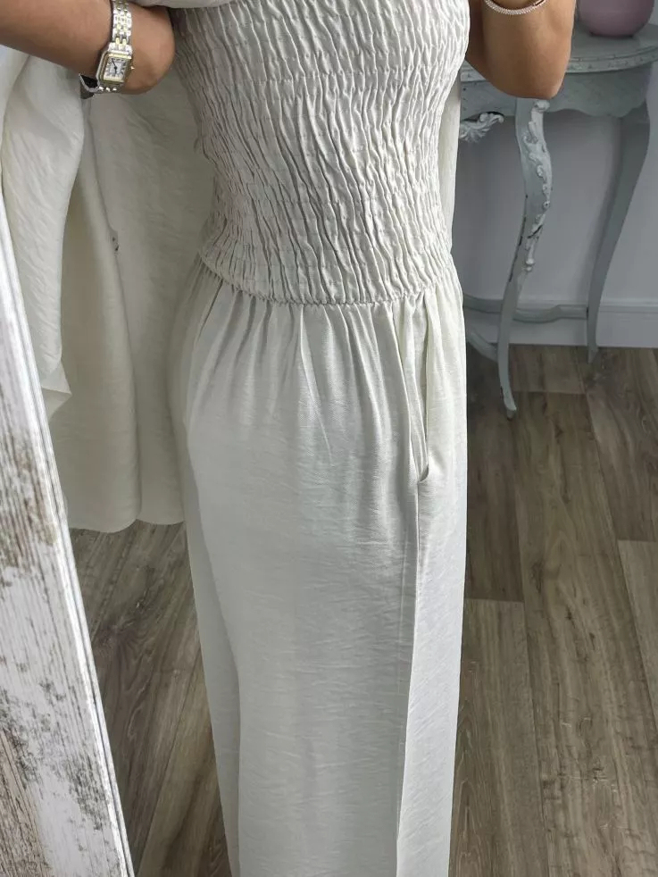 Honeycomb Strapless Jumpsuit Set