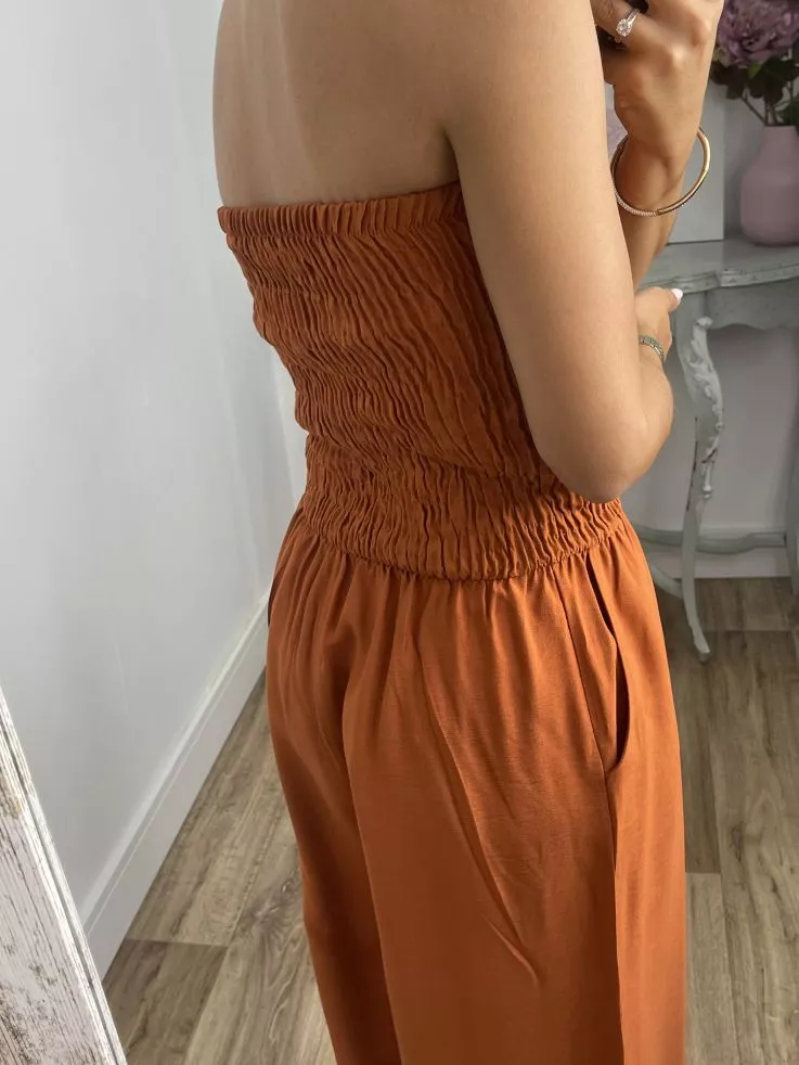 Honeycomb Strapless Jumpsuit Set