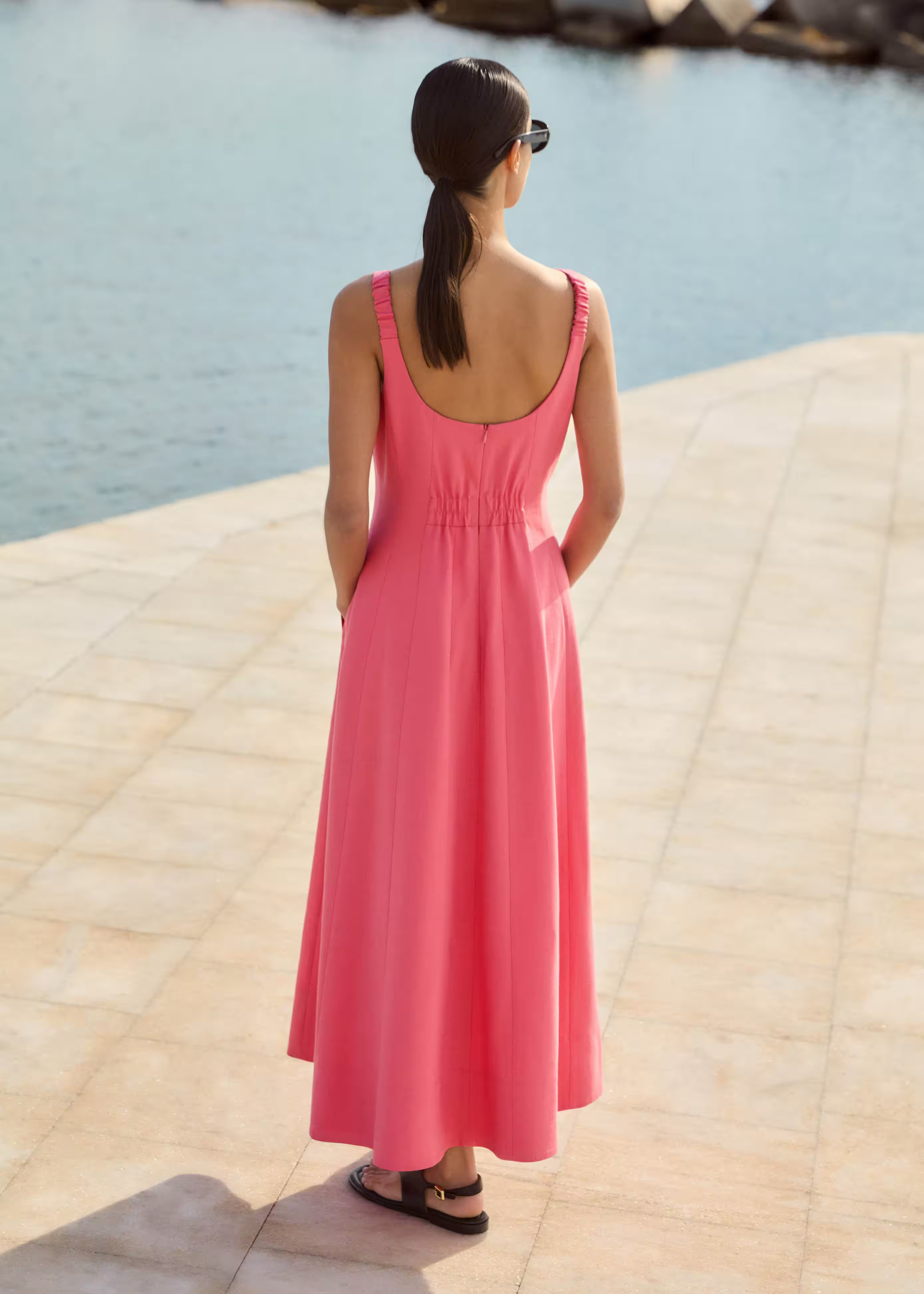 Pink Sleeveless Maxi Dress