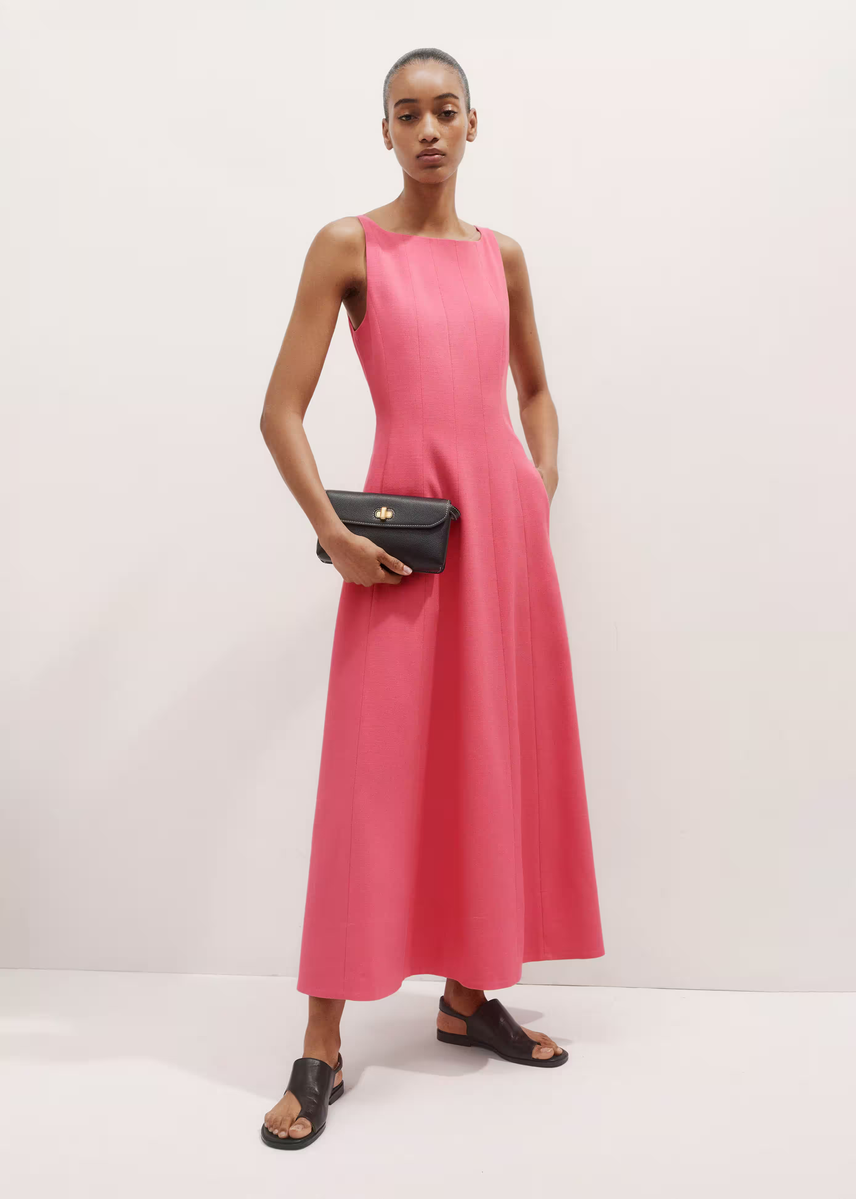 Pink Sleeveless Maxi Dress