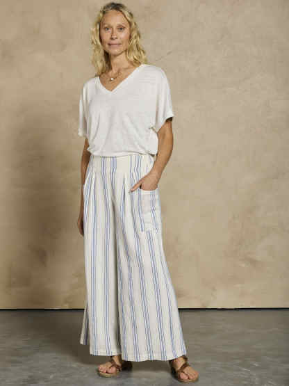 Milos Cotton Pants Azure Stripe