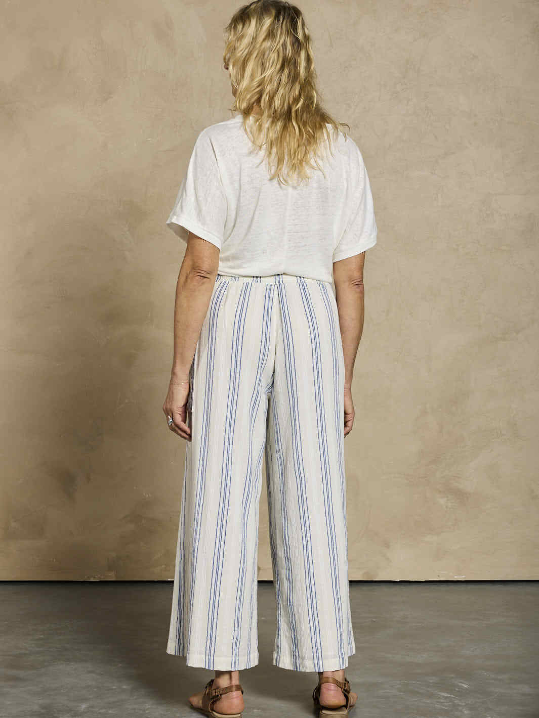 Milos Cotton Pants Azure Stripe
