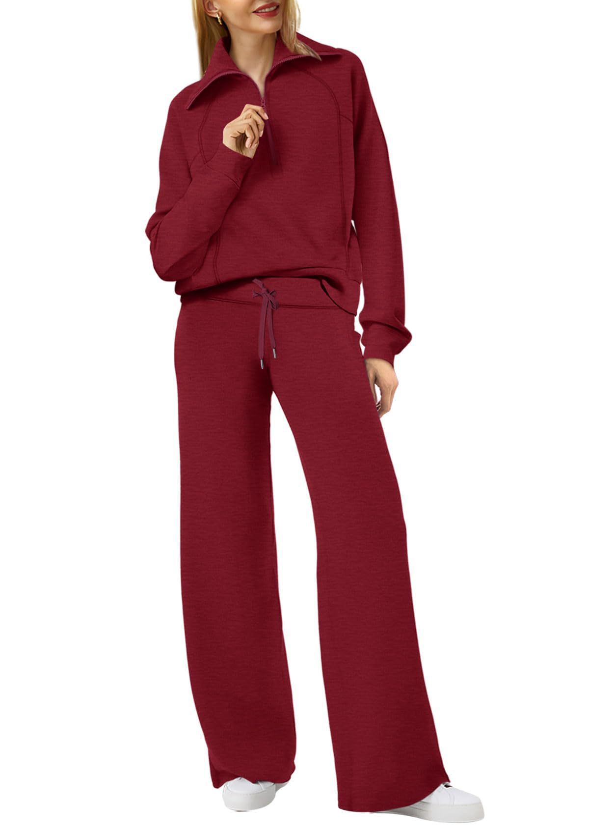 2024 New winter casual zipper wide leg pantsuit
