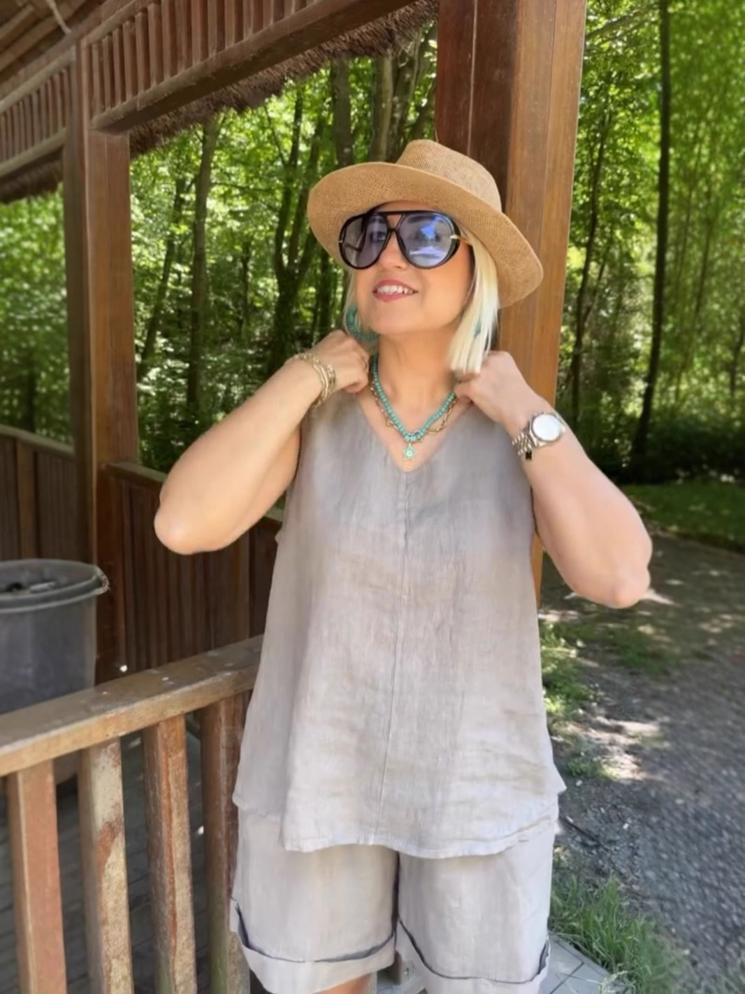 ??Women's Summer 2 Piece Outfits Striped Skirt Sets Crew Neck Top Midi Dress-?????????????????? ?????????? ????% ??????