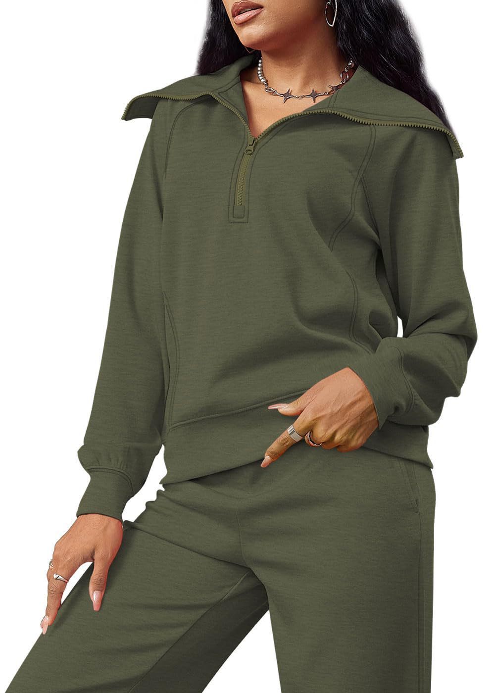 2024 New winter casual zipper wide leg pantsuit