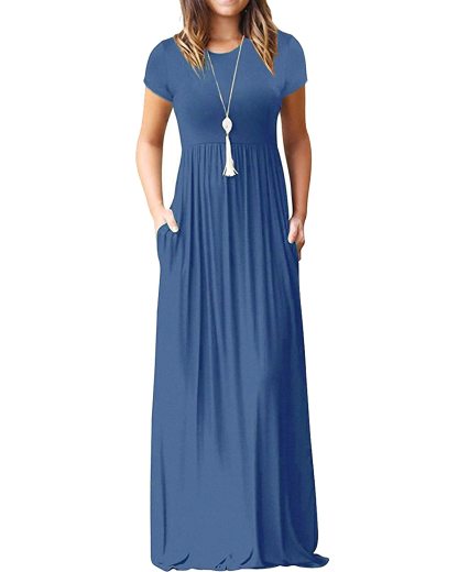 Short Sleeve Loose Maxi Dresses