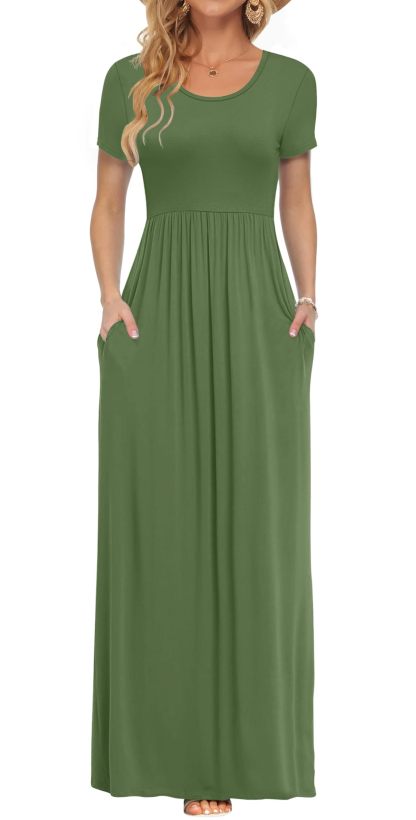 Short Sleeve Loose Maxi Dresses