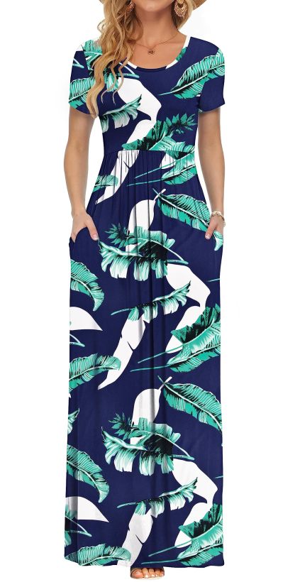 Short Sleeve Loose Maxi Dresses