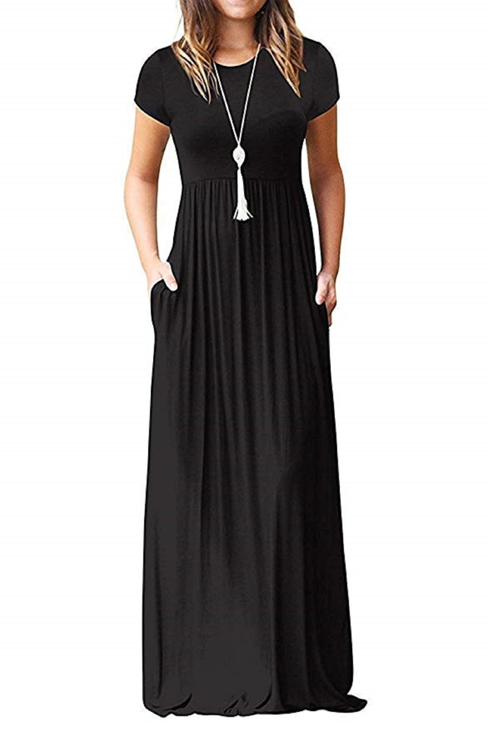 Short Sleeve Loose Maxi Dresses