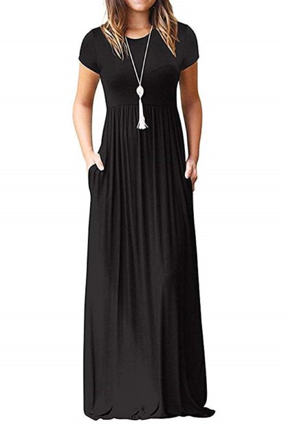 Short Sleeve Loose Maxi Dresses