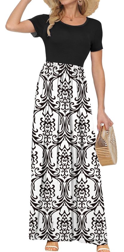 Short Sleeve Loose Maxi Dresses