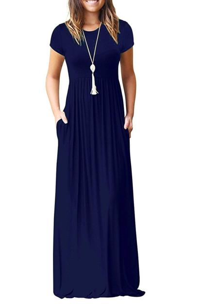 Short Sleeve Loose Maxi Dresses