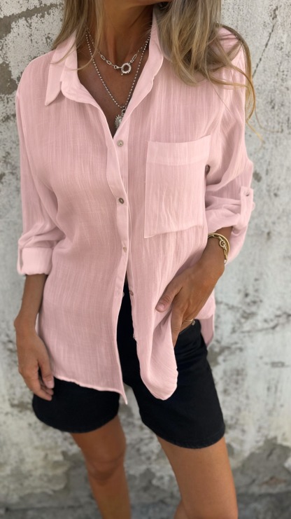 Women's Casual Cotton and linen shirt