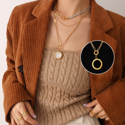 Black & White Double-Sided Pendant Necklace