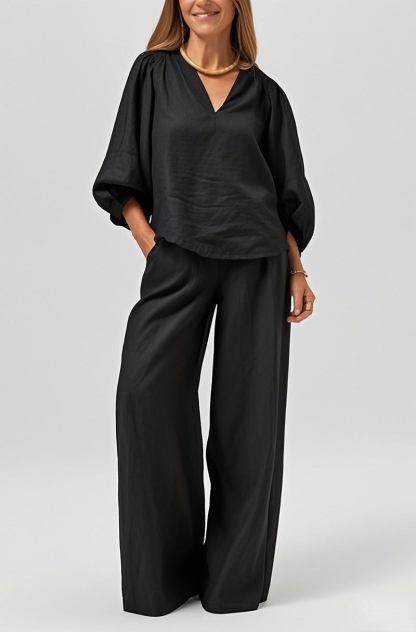 Women's Cotton & linen casual Shirt & Pants Set