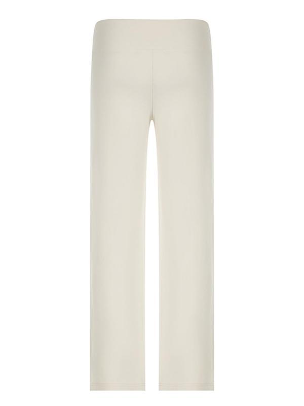 Women's Solid Drawstring Foldover WaistStraight Leg Pants, Pants for Women, FashionCasual Drop Waist Trousers For Daily OutdoorWear, Summer Outfits 2024