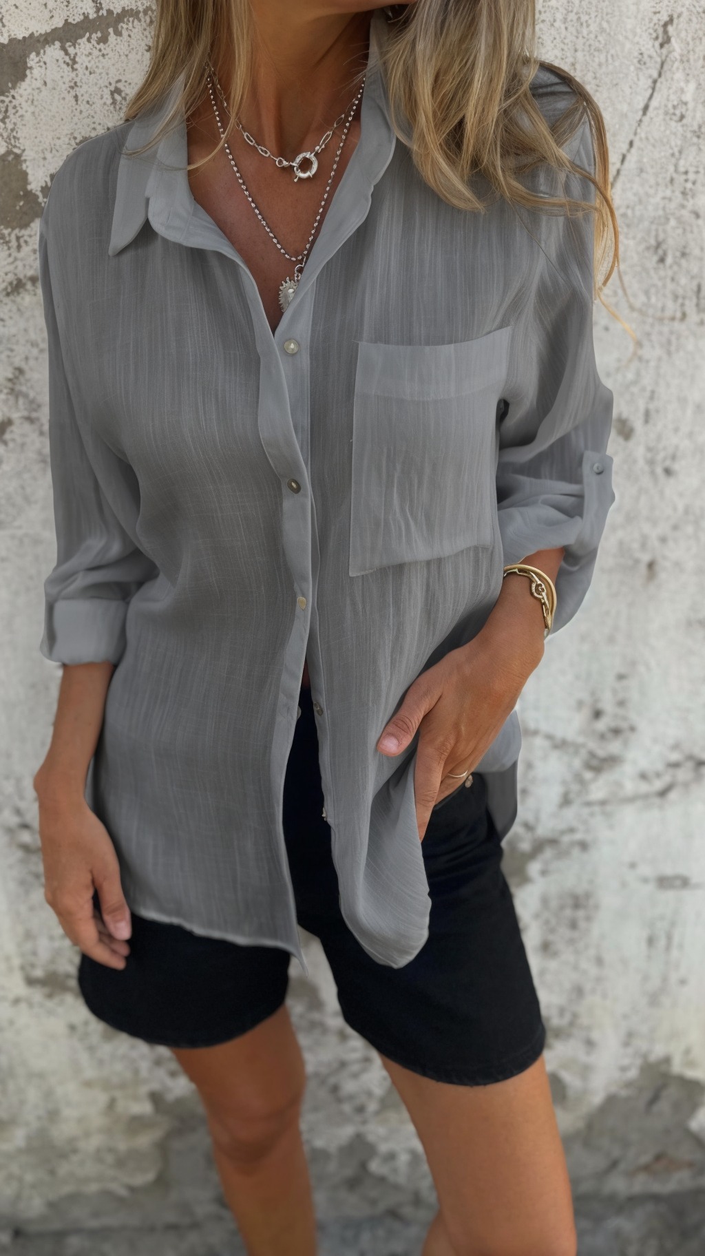 Women's Casual Cotton and linen shirt