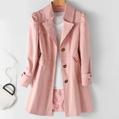 Women's mid-length trench coat tops jacket