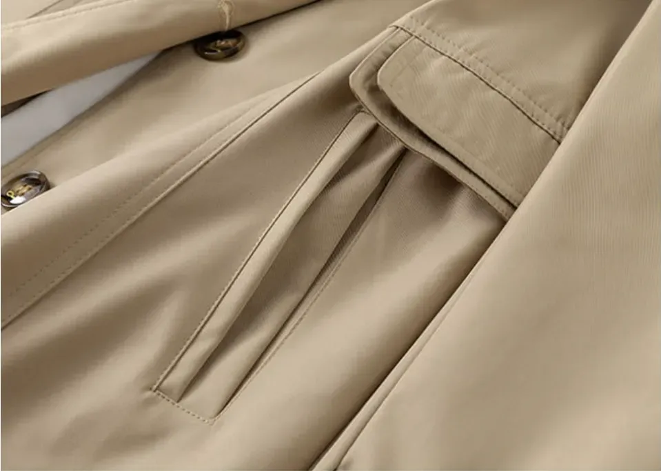 Women's mid-length trench coat tops jacket