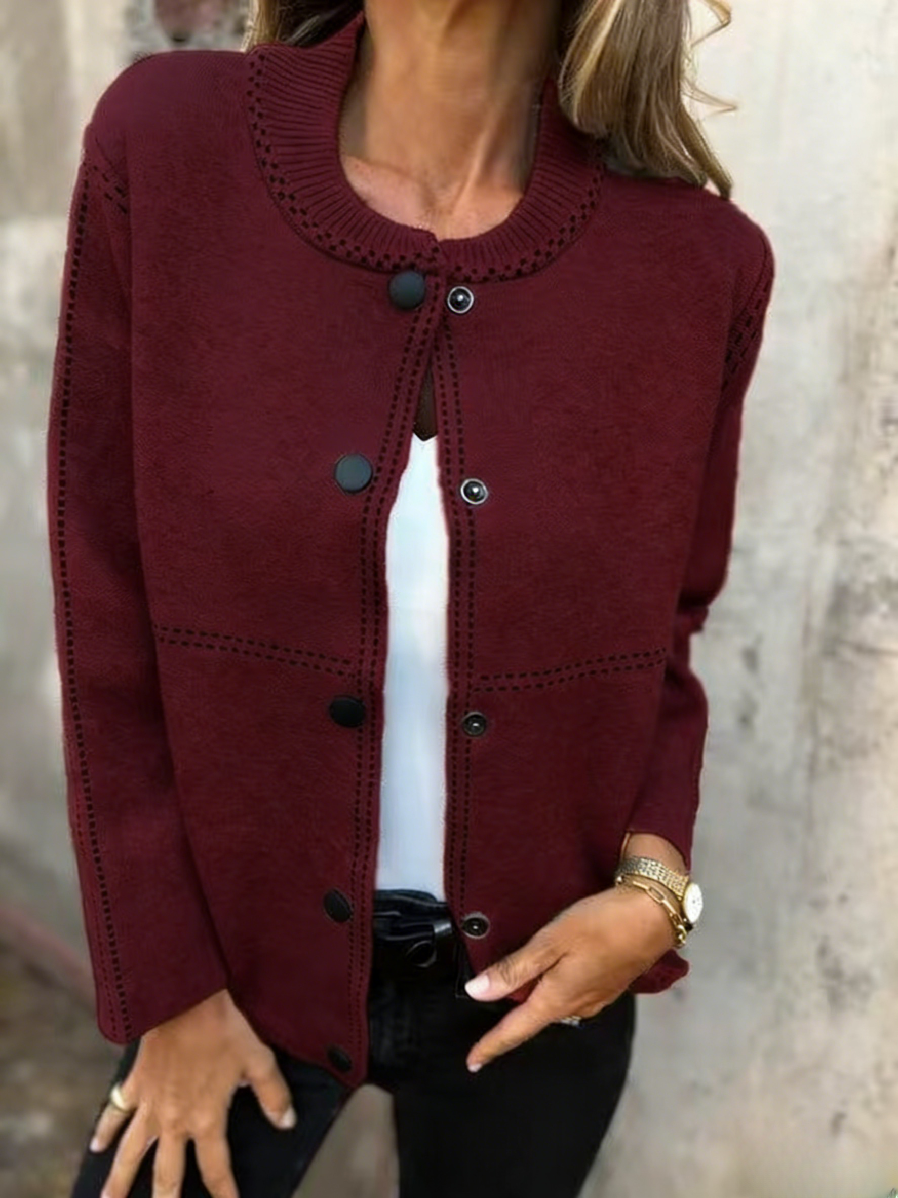 CLEARANCE SALE🔥Oversized Button-Front Striped Cardigan