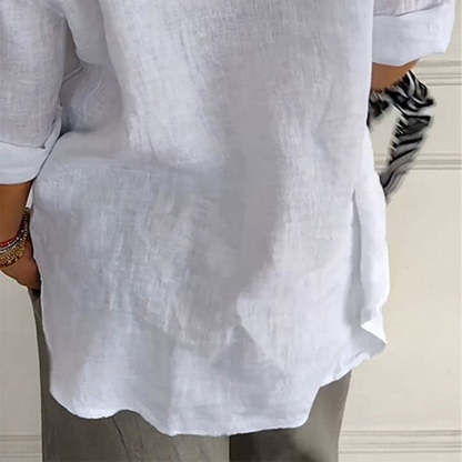 Women's Linen-Cotton V-Neck Comfortable Top
