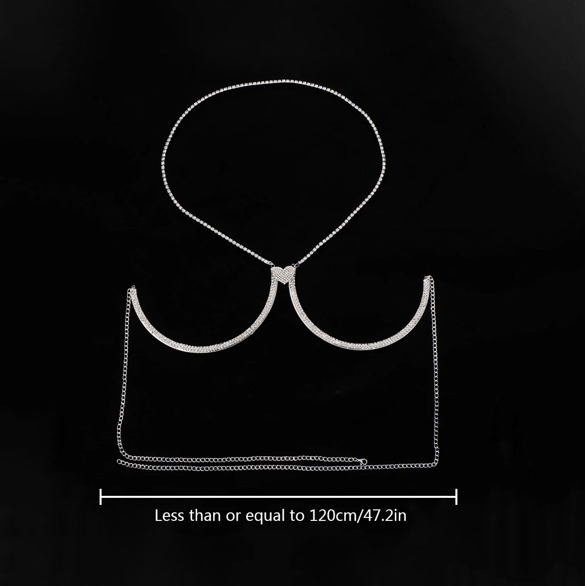 Sexy Rhinestone Halter-Neck Heart-Shaped Bustier