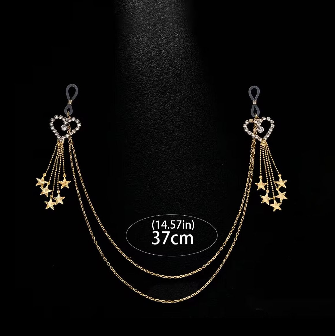 Heart-shaped tassel pendant nipple chain