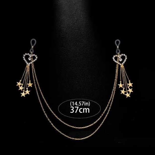 Heart-shaped tassel pendant nipple chain
