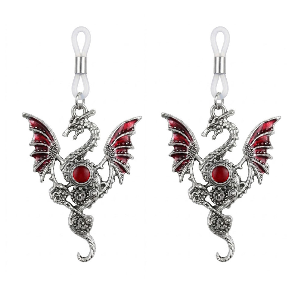 Steampunk mechanical dragon nipple covers