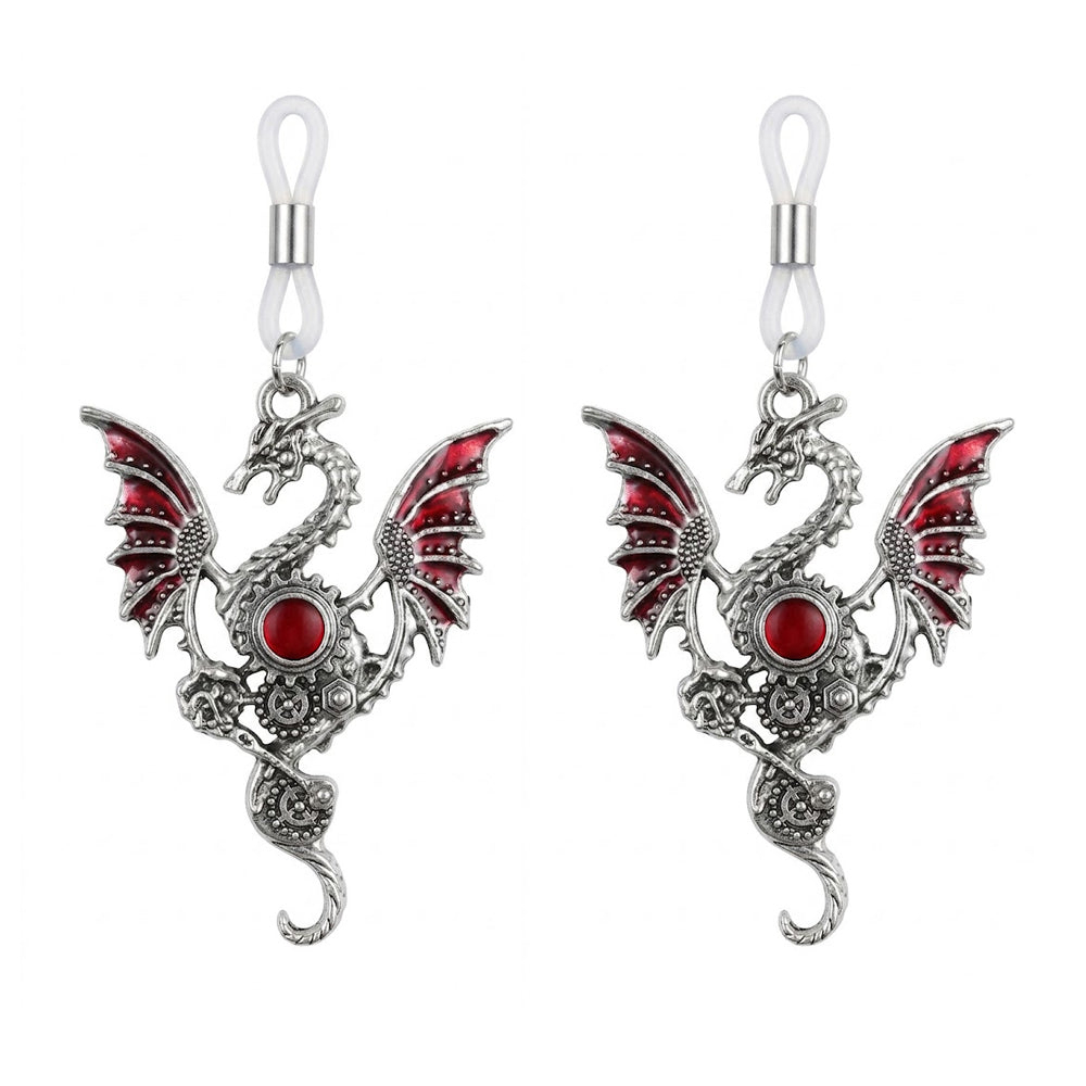 Steampunk mechanical dragon nipple covers