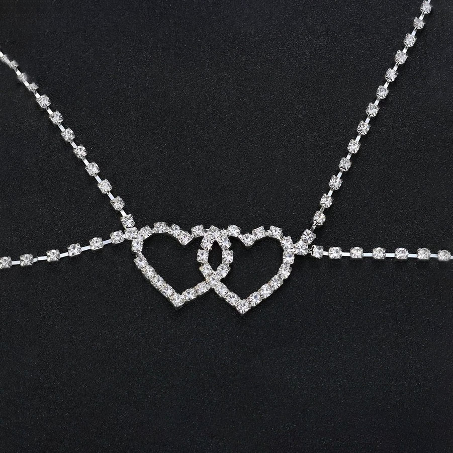 Versatile, sparkling, fully rhinestone-encrusted body chain