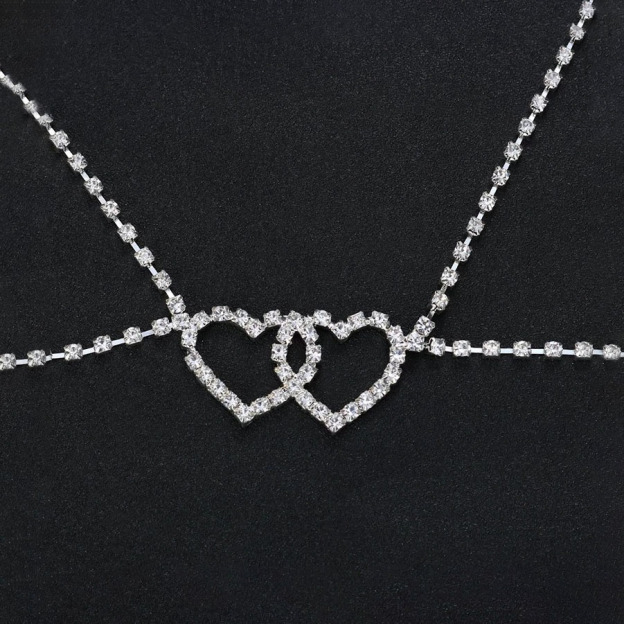 Versatile, sparkling, fully rhinestone-encrusted body chain