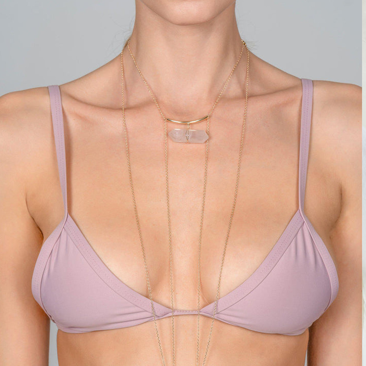 Natural Stone Pendant Sexy Chest Chain