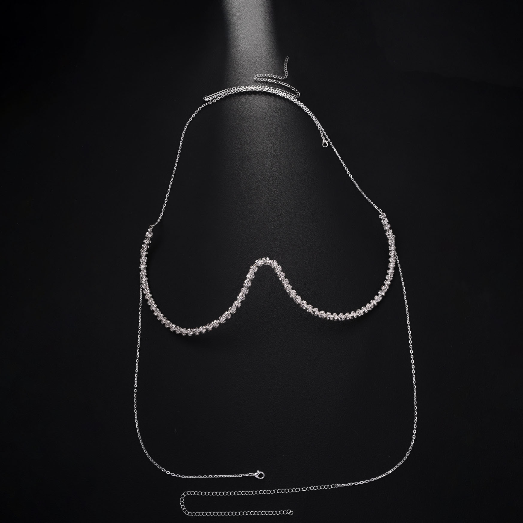 Rhinestone U Shape Body Chain
