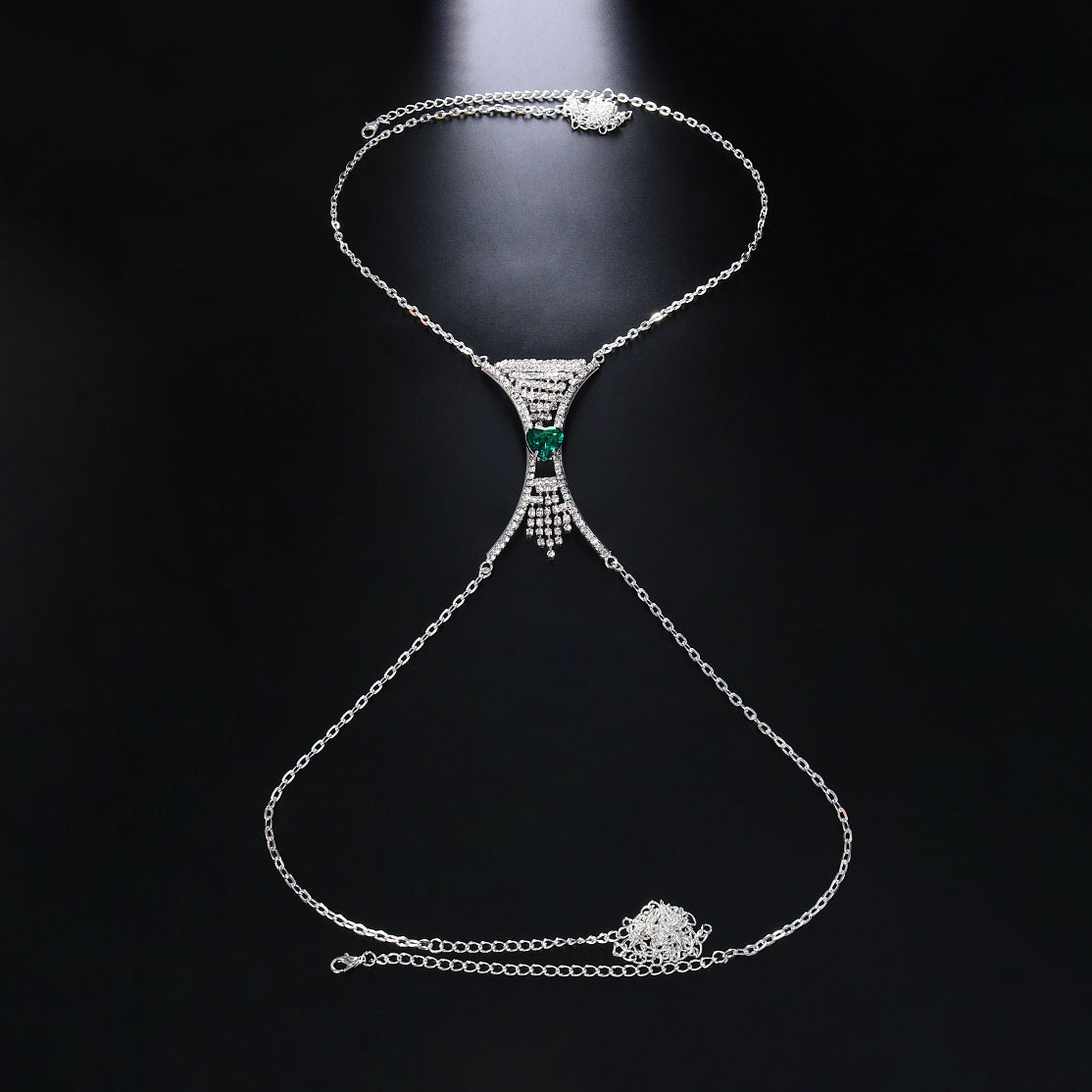 Rhinestone body chain for parties