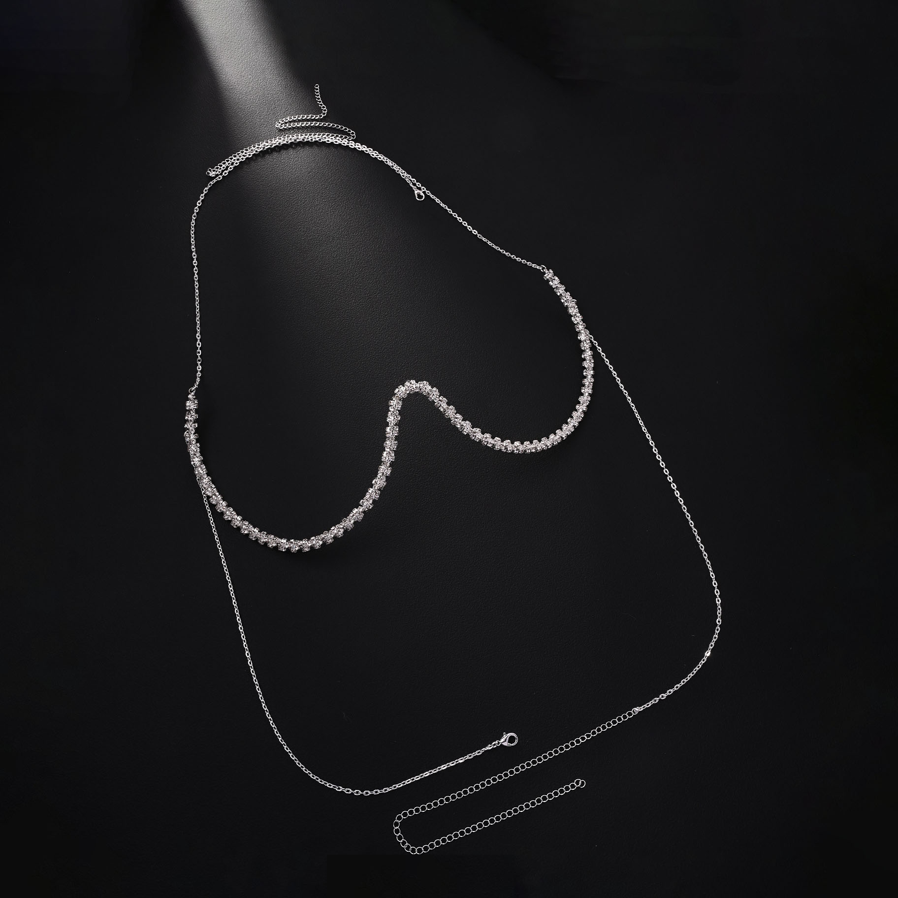 Rhinestone U Shape Body Chain
