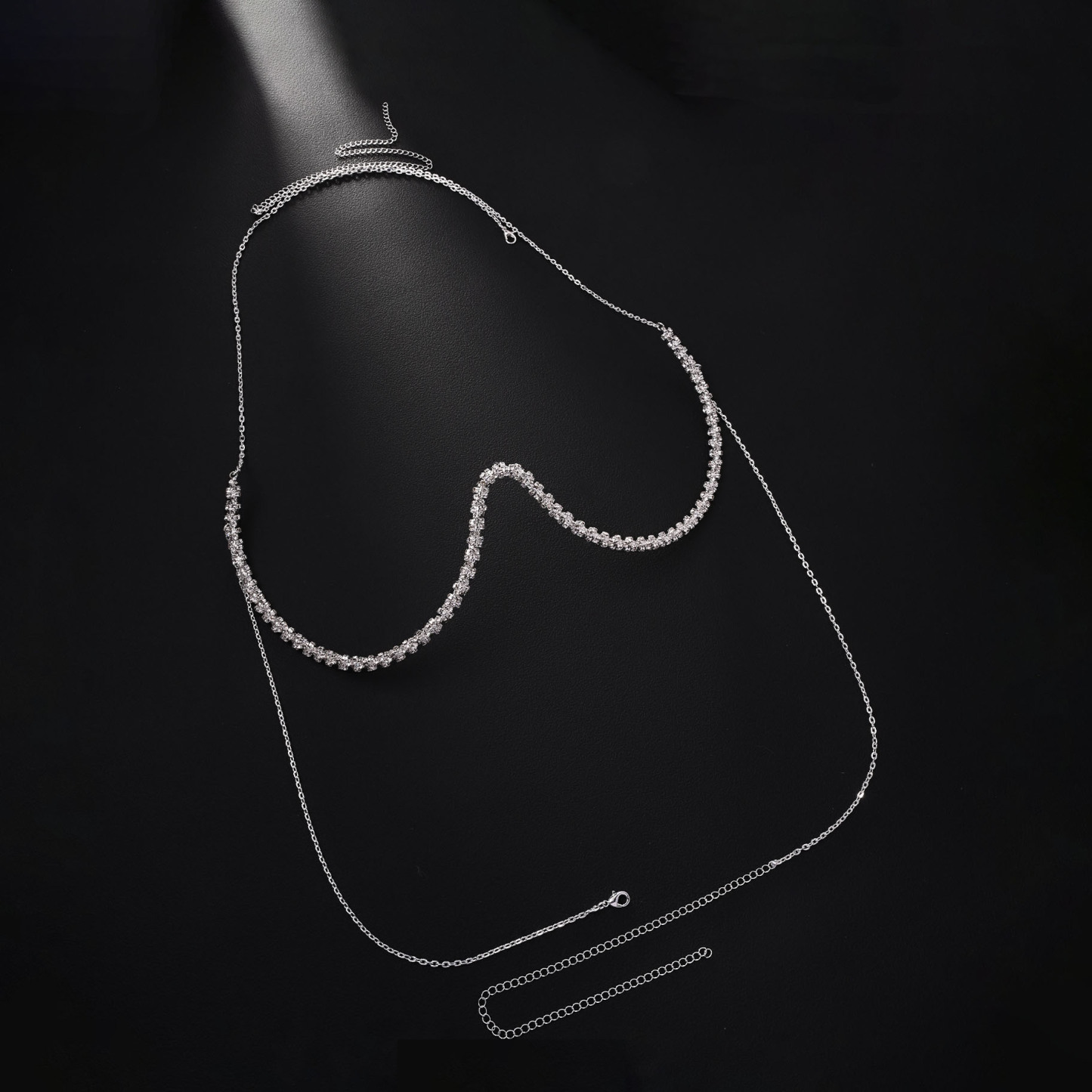Rhinestone U Shape Body Chain