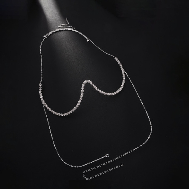 Rhinestone U Shape Body Chain