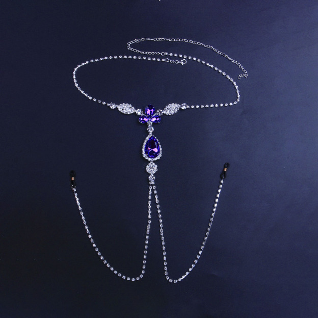 Sexy Green Rhinestone Non-Piercing Nipple Chain