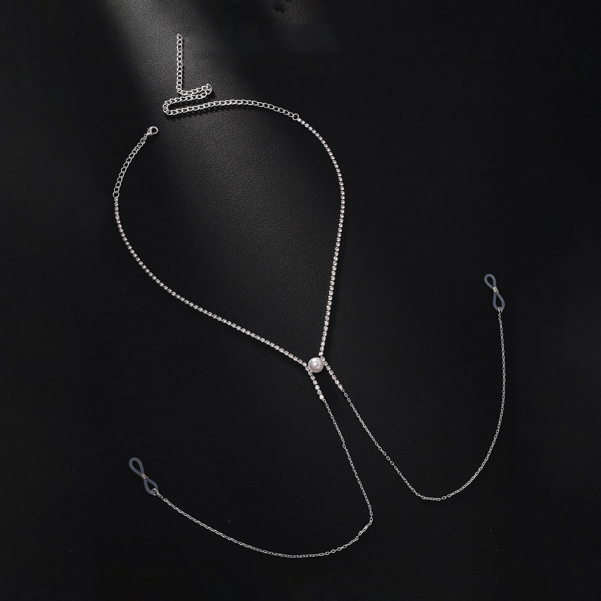 Pearl necklace-style body chain