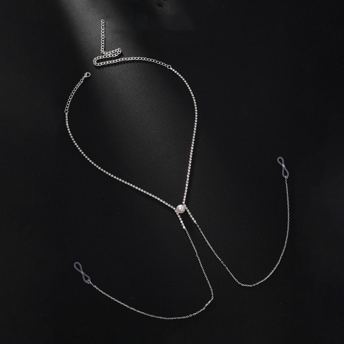 Pearl necklace-style body chain