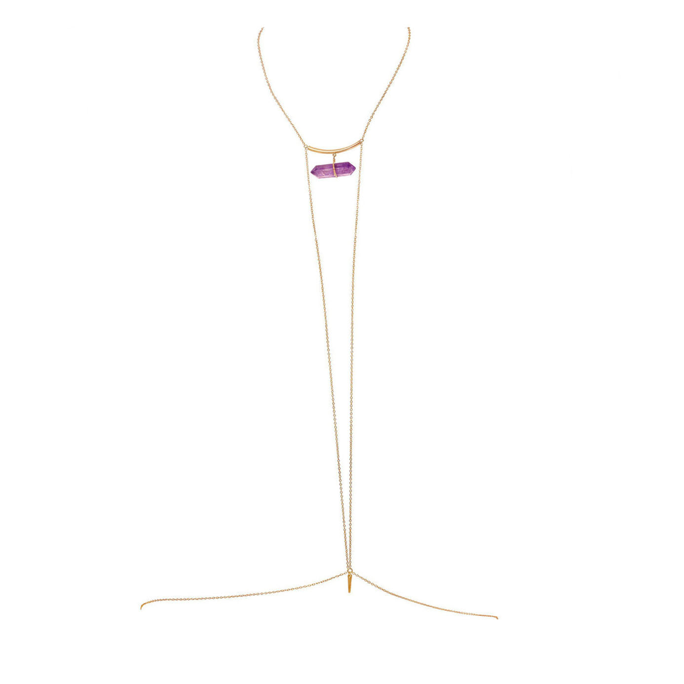 Natural Stone Pendant Sexy Chest Chain