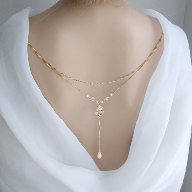 Double-layer tassel back chain