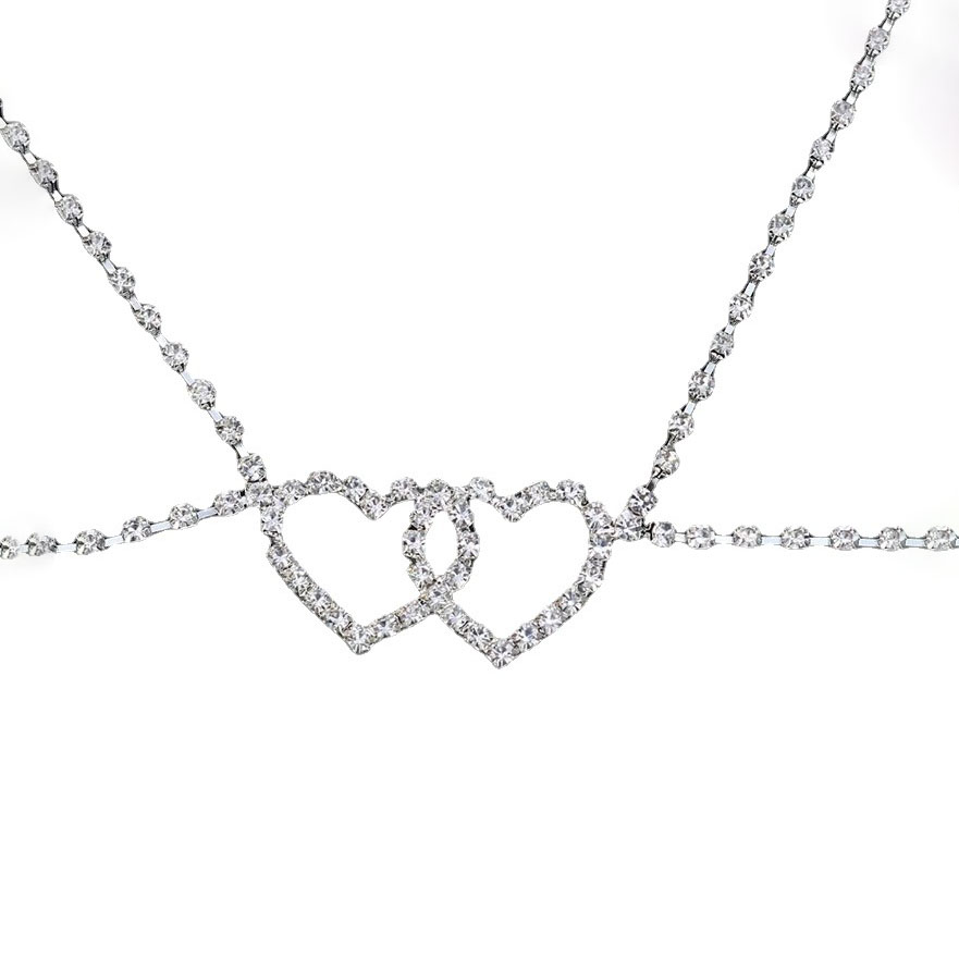 Versatile, sparkling, fully rhinestone-encrusted body chain
