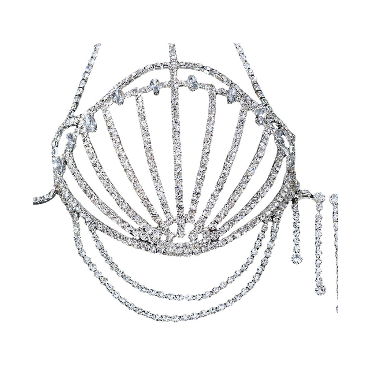 High-end seashell and rhinestone bra