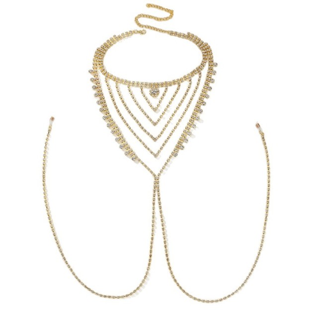 Rhinestone Multi-Layer Nipple Body Chain